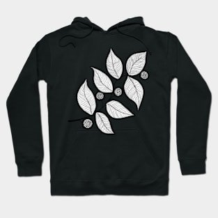 Leaves and Pods in Ink Hoodie